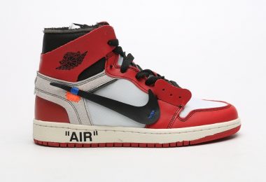 高帮, 北卡蓝, 乔丹1代系列篮球鞋, OFF-WHITE x, AJ联名款, Aj1, Air Jordan 1, Air Jordan - Jordan 1 Retro乔丹一代OFF-WHITE x联名款高帮篮球鞋