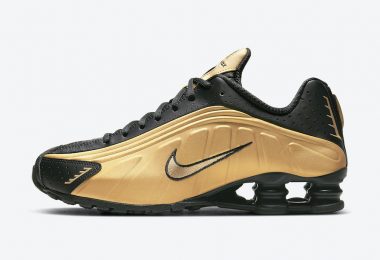 耐克NIKE SHOX R4 SURFACES“金属金”