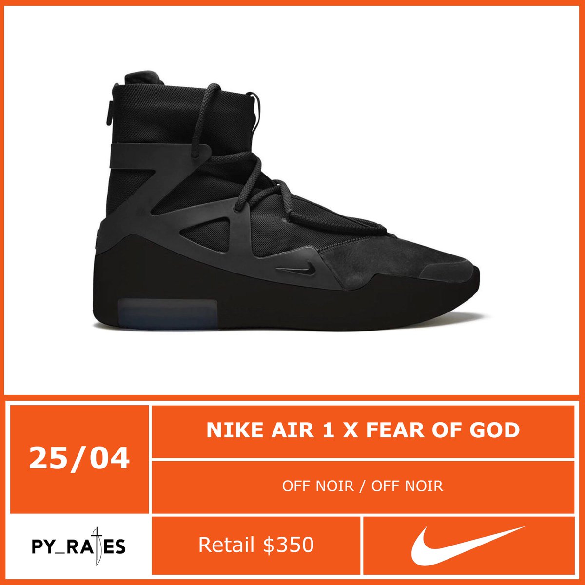 Triple Black, Nike Air, NIKE, Black, Air Fear of God 1“ Triple Black”