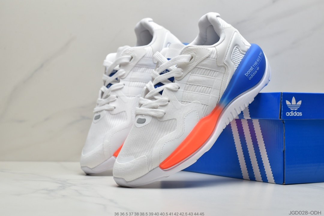 跑步鞋, 爆米花, Boost, Adidas - 阿迪达斯 adidas ZX Alkyne Boost 易烊千玺同款 爆米花中底 复古运动休闲跑步鞋 整体视觉效果十分抢眼