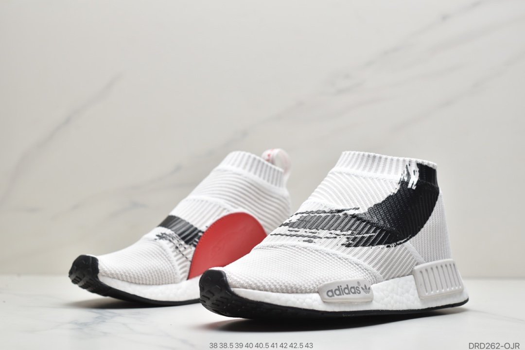 跑鞋, 爆米花, 慢跑鞋, Originals, Koi Fish, adidas Originals, Adidas - 阿迪达斯adidas三叶草Adidas Originals NMD_CS1 PK"Koi Fish"CS1中帮袜子爆米花慢跑鞋“浅灰黑红锦鲤鱼”