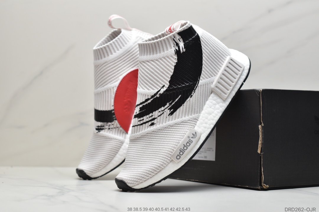 跑鞋, 爆米花, 慢跑鞋, Originals, Koi Fish, adidas Originals, Adidas - 阿迪达斯adidas三叶草Adidas Originals NMD_CS1 PK"Koi Fish"CS1中帮袜子爆米花慢跑鞋“浅灰黑红锦鲤鱼”