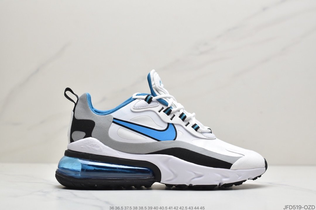 耐克Air Max 270 React 蓝粉 瑞亚赛车系列 后半掌气垫百搭运动慢跑鞋