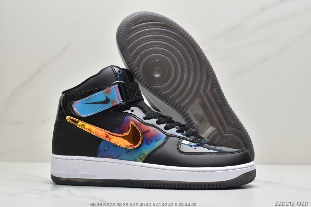 镭射, 运动板鞋, 空军一号, 变色龙, Nike Air Force 1, Nike Air, Air Force 1 Low, Air Force 1 - 耐克Nike Air Force 1 TYPE 空军一号经典高帮双勾百搭休闲运动板鞋“拼接皮革漆皮变色龙”