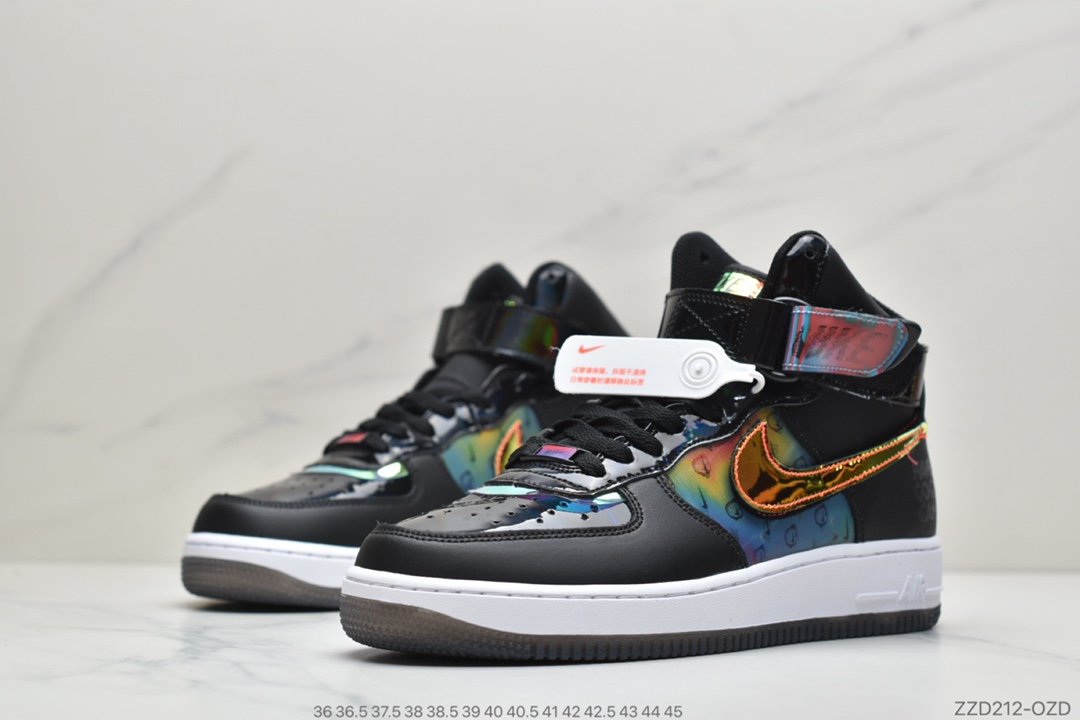 镭射, 运动板鞋, 空军一号, 变色龙, Nike Air Force 1, Nike Air, Air Force 1 Low, Air Force 1 - 耐克Nike Air Force 1 TYPE 空军一号经典高帮双勾百搭休闲运动板鞋“拼接皮革漆皮变色龙”