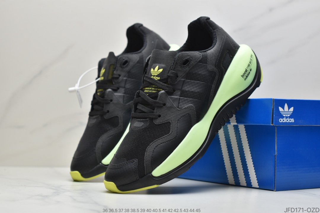 跑步鞋, 爆米花, Boost, Adidas - Adidas 阿迪达斯 ZX Alkyne Boost 易烊千玺同款 爆米花中底 复古运动休闲跑步鞋