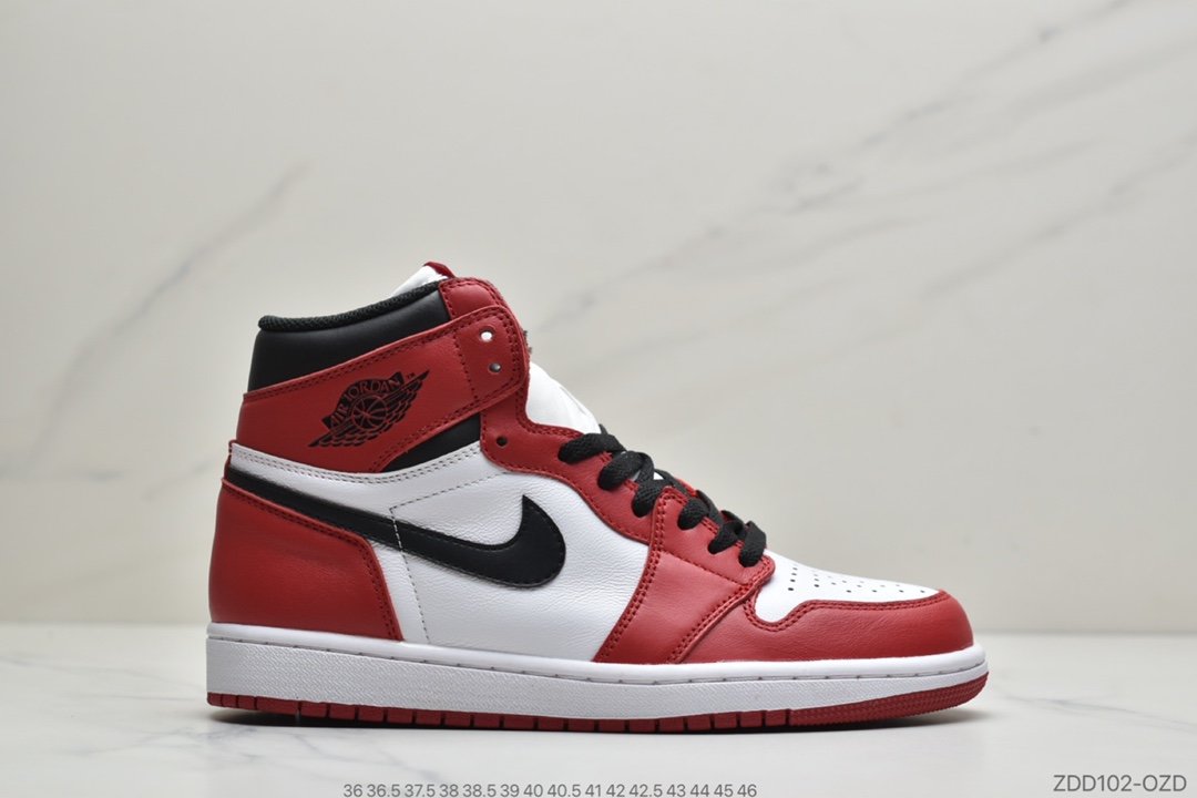 高帮, 芝加哥, 篮球鞋, Jordan, Chicago, Aj1, Air Jordan 1, Air Jordan - 耐克Air Jordan 1 Retro High OG"Chicago"AJ1乔丹一代高帮百搭文化运动篮球鞋“芝加哥白红”