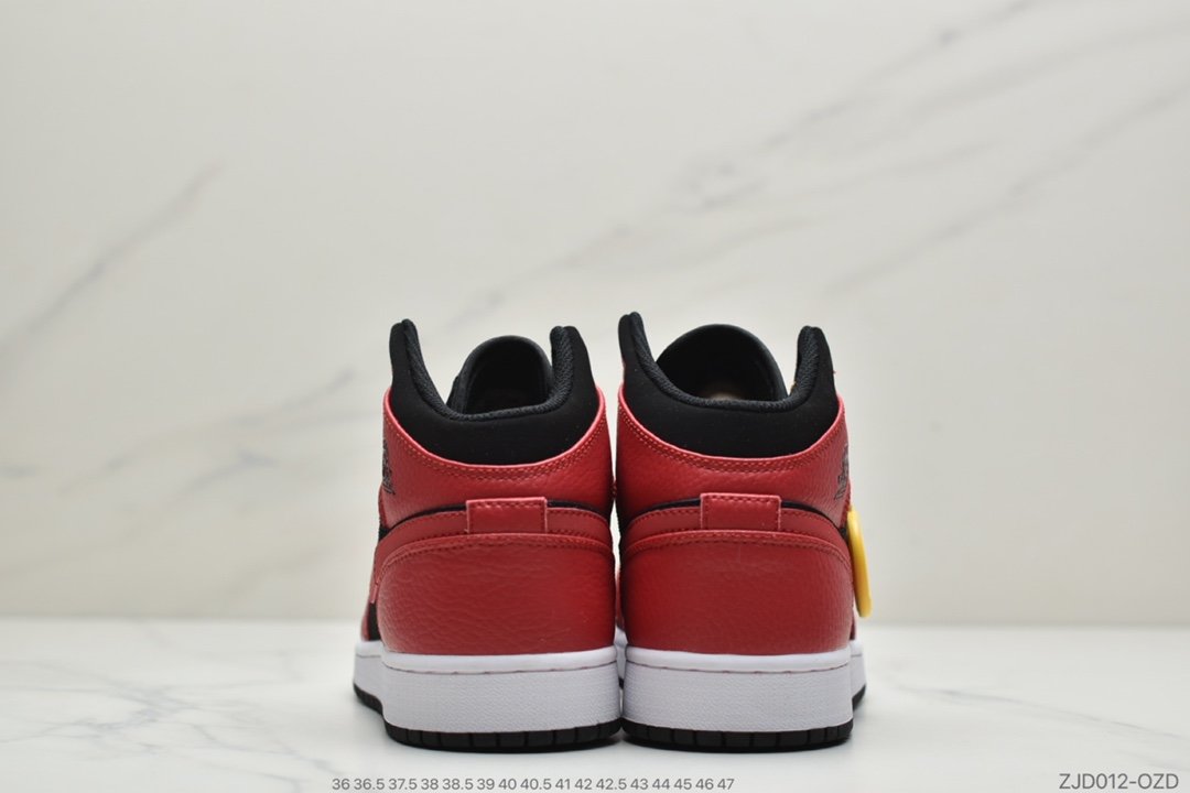 小禁穿, Jordan, Aj1, Air Jordan 1 Mid, Air Jordan 1, Air Jordan - 乔丹一代AJ1中帮 Air Jordan 1 Mid 黑红小禁穿ID:ZJD012-OZJ