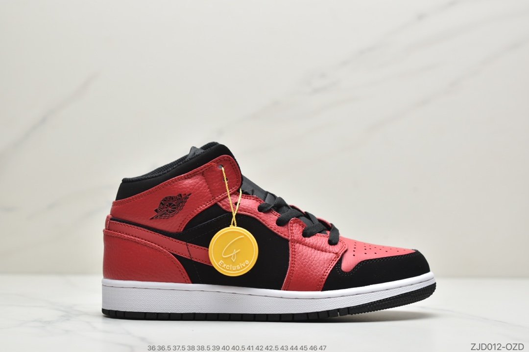 乔丹一代AJ1中帮 Air Jordan 1 Mid 黑红小禁穿ID:ZJD012-OZJ