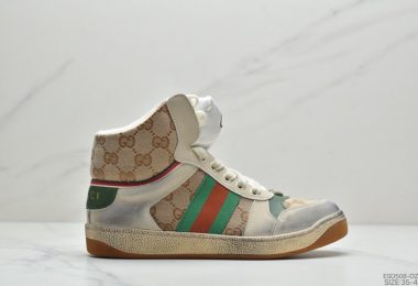 Gucci Distressed leather sneaker经典原型复古百搭做旧老爹板鞋