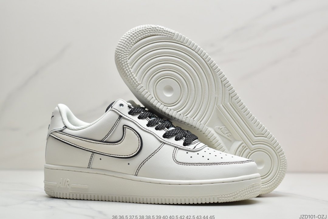 运动板鞋, 空军一号, 板鞋, 女鞋, White/Metallic Sliver, Nike Air Force 1, Nike Air, Air Force 1 - 耐克Nike Air Force 1 '07 Low"White/Metallic Sliver"空军一号经典低帮百搭休闲运动板鞋