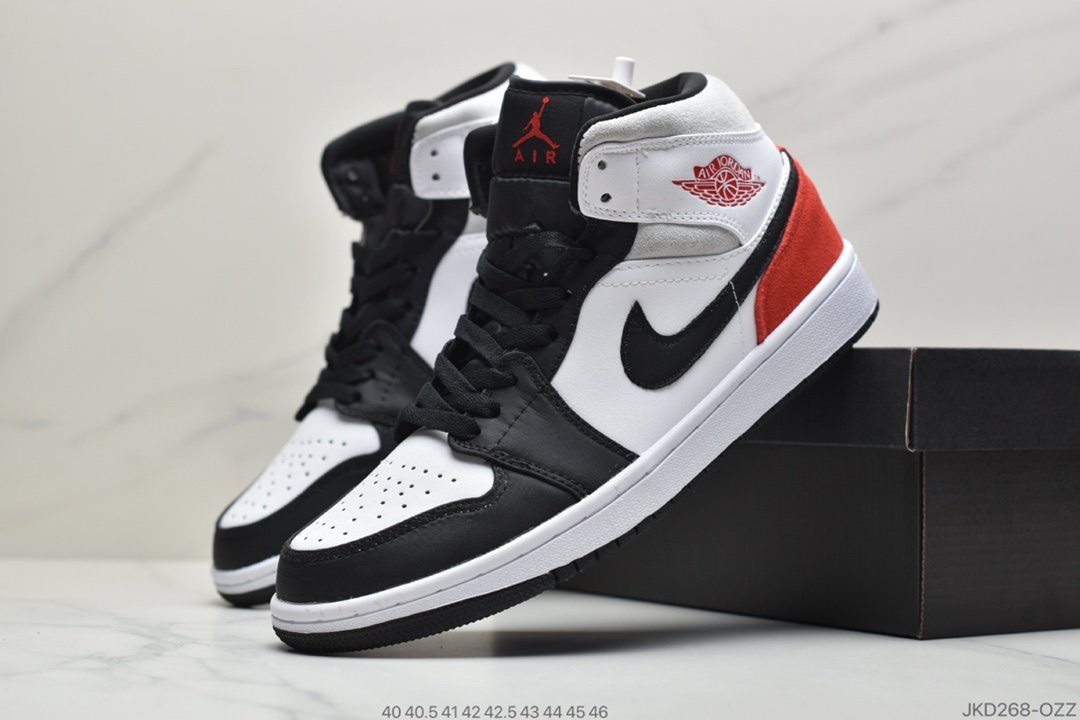 Swoosh, Jordan, Air Jordan 1 Mid, Air Jordan 1, Air Jordan - Air Jordan 1 Mid WMNS 新黑粉整双鞋采用黑色打造鞋身框架，白色填充鞋面