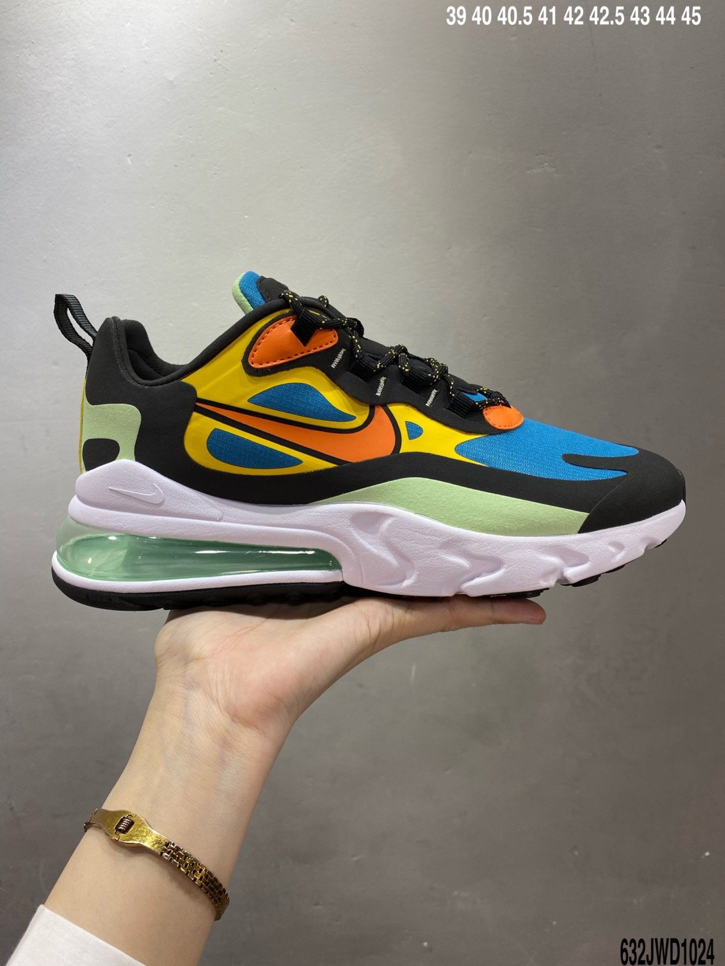 耐克Air Max 270 React 蓝粉 瑞亚赛车系列 后半掌气垫百搭运动慢跑鞋