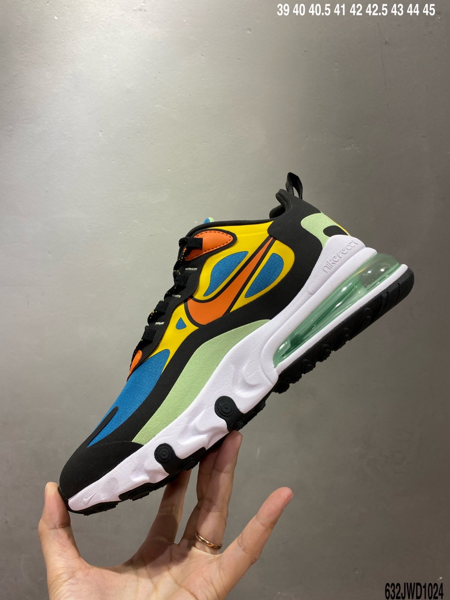 跑鞋, 慢跑鞋, 半掌气垫, React, Max 270, Air Max 270 React, Air Max - 耐克Air Max 270 React 蓝粉 瑞亚赛车系列 后半掌气垫百搭运动慢跑鞋