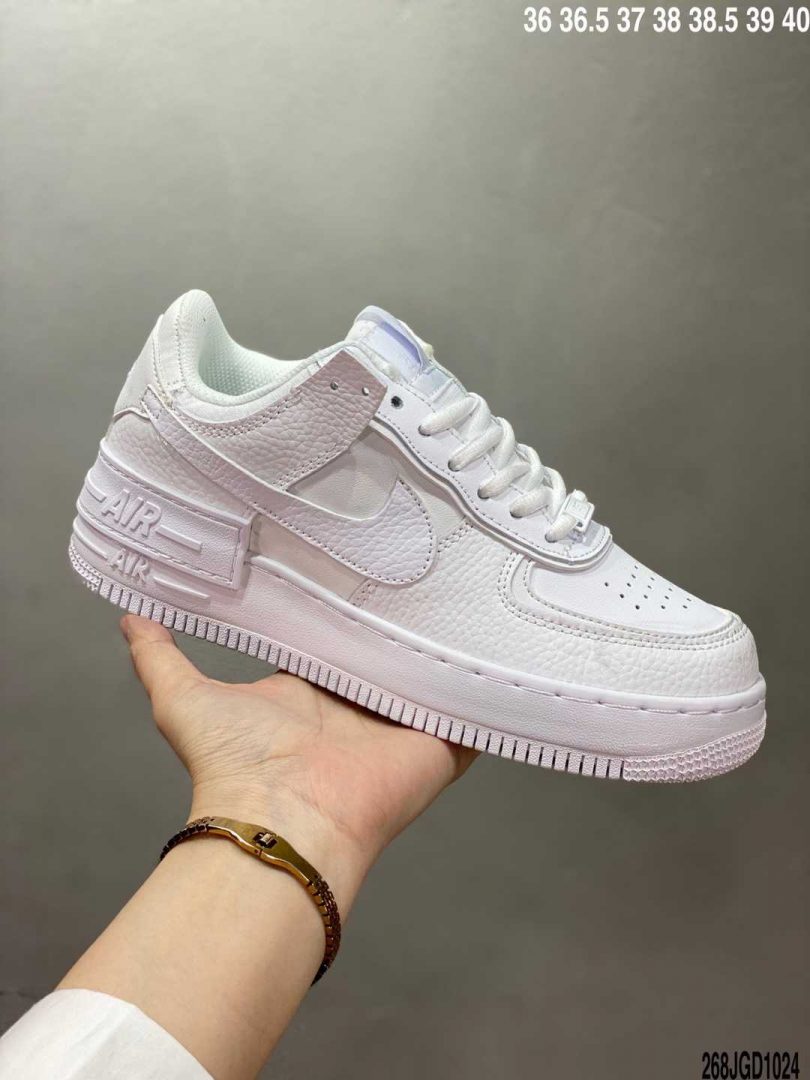 空军一号, 板鞋, 拼接马卡龙, Nike Air Force 1, Nike Air, EVA, Air Force 1 Shadow, Air Force 1 - 性价比版本·耐克Nike Air Force 1 Shadow 空军一号轻量增高低帮百搭板鞋 "拼接马卡龙"