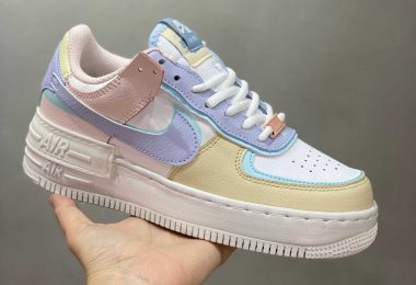 性价比版本·耐克Nike Air Force 1 Shadow 空军一号轻量增高低帮百搭板鞋 “拼接马卡龙”