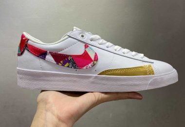 公司级Nike Blazer Low Le 己亥中国新年彩绘 开拓者平底皮面百搭板鞋