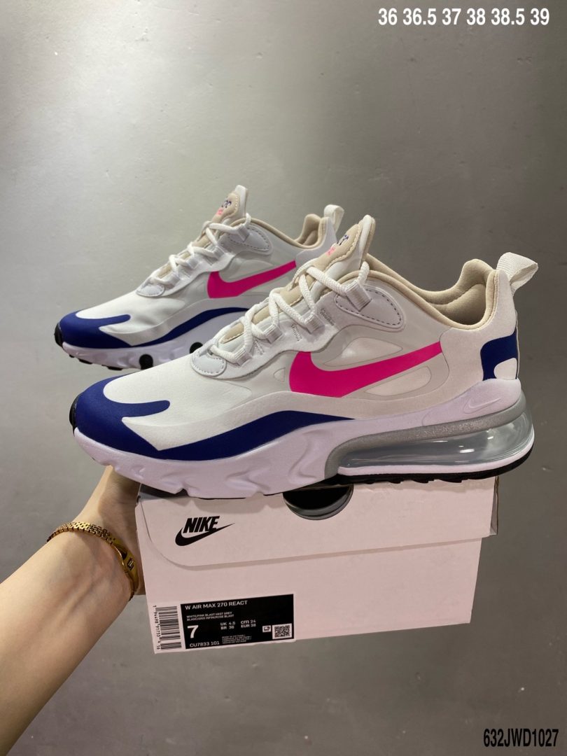 跑鞋, 慢跑鞋, 半掌气垫, React, Max 270, Air Max 270 React, Air Max - 耐克Air Max 270 React 瑞亚赛车系列 后半掌气垫百搭运动慢跑鞋