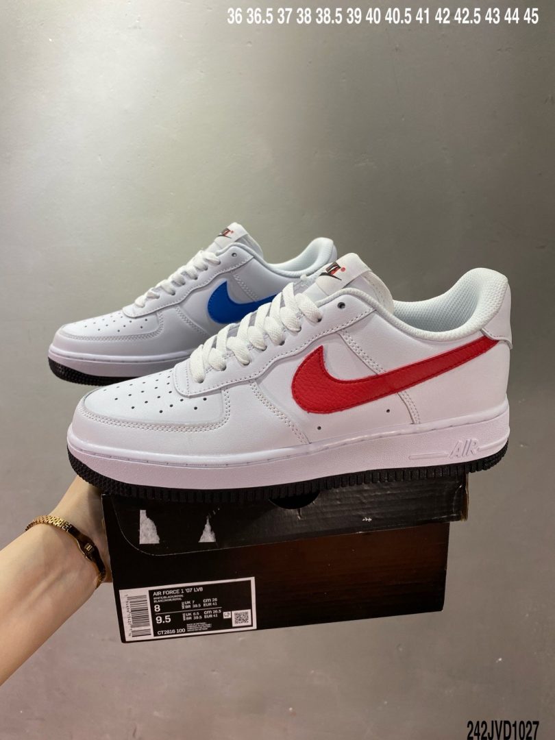 鸳鸯, 板鞋, 低帮板鞋, Swoosh, Nike Air Force 1 Low, Nike Air, Air Force 1 Low, Air Force 1 - 公司级 Nike Air Force 1 Low耐克 空军低帮板鞋 鸳鸯勾白蓝红配色