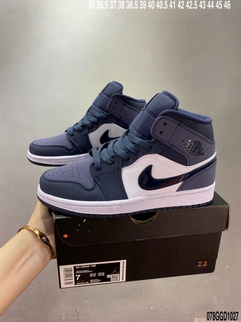 运动板鞋, 板鞋, Jordan, Aj1, Air Jordan 1 Mid, Air Jordan 1, Air Jordan - 乔丹/Air Jordan 1 Mid AJ1 乔1 中帮百搭休闲运动板鞋ID：078GGD1027