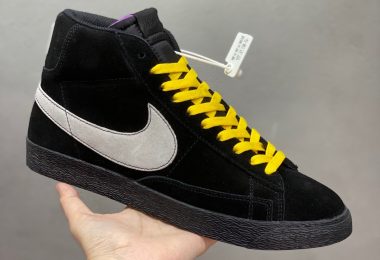 耐克Nike Blazer Mid Retro复古经典百搭中帮开拓者休闲运动板鞋“白皮皇家红勾”