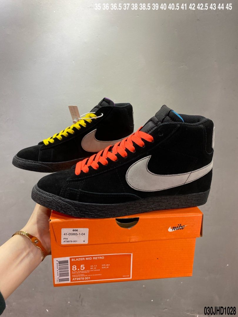 运动板鞋, 板鞋, 开拓者, Nike Blazer Mid, NIKE, Blazer Mid, Blazer - 耐克Nike Blazer Mid Retro复古经典百搭中帮开拓者休闲运动板鞋“白皮皇家红勾”