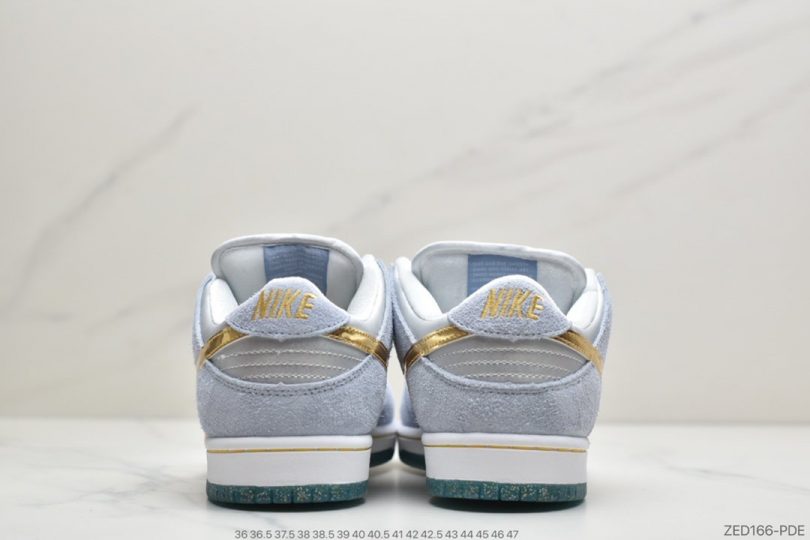 板鞋, Swoosh, SB Dunk Low, Nike SB Dunk Low, Nike SB Dunk, Nike SB, Dunk Low, Dunk - Sean Cliver x Nike SB Dunk Low Pro"White/Psychic Blue-Metallic Gold"扣篮系列低休帮闲运动板滑板鞋“雾霾蓝金白钩水晶底”