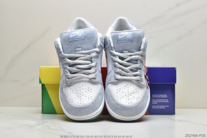 板鞋, Swoosh, SB Dunk Low, Nike SB Dunk Low, Nike SB Dunk, Nike SB, Dunk Low, Dunk - Sean Cliver x Nike SB Dunk Low Pro"White/Psychic Blue-Metallic Gold"扣篮系列低休帮闲运动板滑板鞋“雾霾蓝金白钩水晶底”