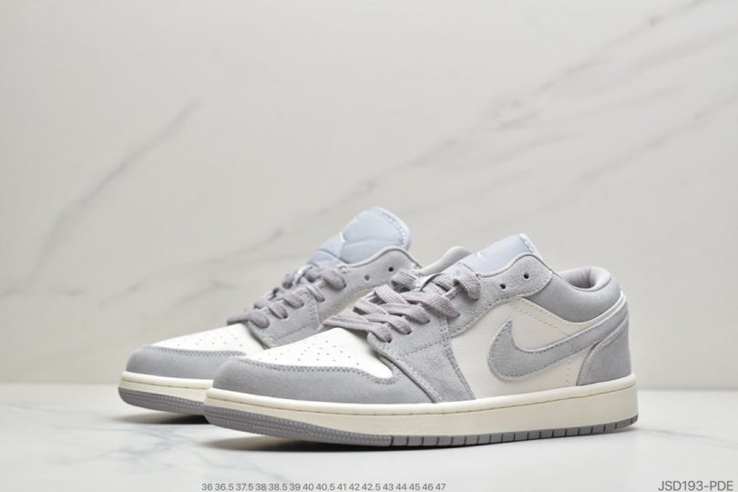 运动板鞋, 板鞋, Premium, Pale Ivory, Nike Air, Jumpman, Jordan, Air Jordan - 耐克Nike Air Jordan AJ1 Retro Jow Premium"Pale Ivory"“香芋粉紫白灰”AJ1低帮时尚休闲运动板鞋