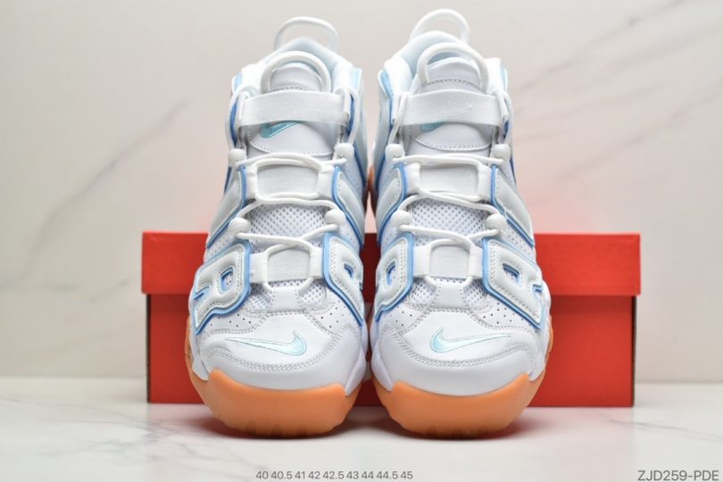 篮球鞋, NIKE, EVA - 耐克Nike Wmns Air More Uptempo White Aqua Gum 白薄荷 皮蓬经典高街百搭篮球鞋系列