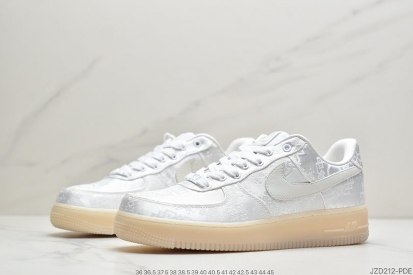 Nike Air, NIKE - Nike Air Forcce 1 Low 白丝绸 工艺级别 蓝丝绸 双层面料 原厂丝绸立新布