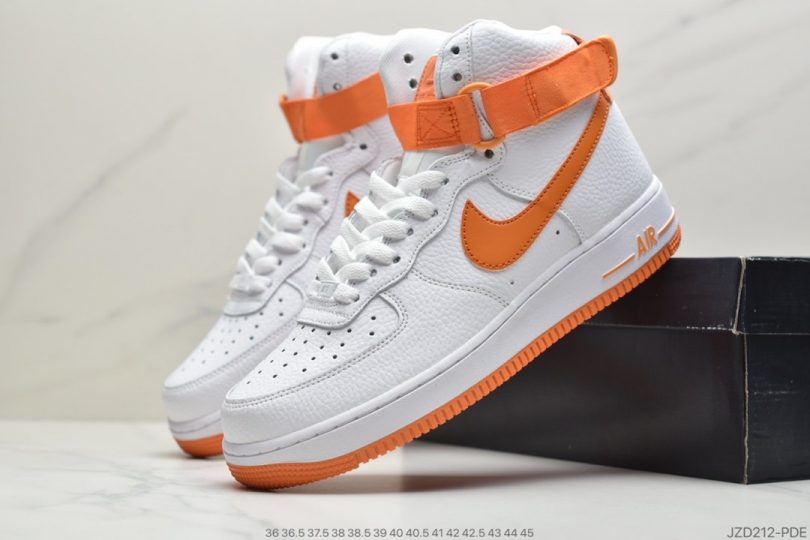 高帮, 运动板鞋, 空军一号, 板鞋, Swoosh, Nike Air Force 1, Nike Air, Air Force 1 - 耐克 Nike Air Force 1 High Vibrant Orange 活力橙 空军一号经典高帮百搭休闲运动板鞋