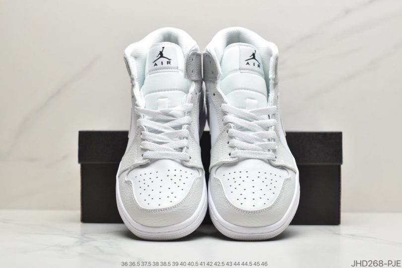 迪奥联名, 联名, White Camo, Swoosh, Jordan, Air Jordan 1 Mid, Air Jordan 1, Air Jordan - Air Jordan 1 MID “White Camo”迷雾灰 中帮白色帆布鞋面搭配灰色皮革框架