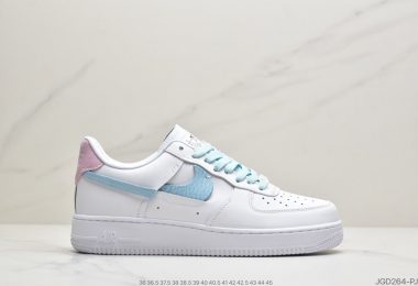 耐克Nike Air Force 1 LXX 空军一号休闲板鞋 断勾鞋身整体以白色皮革材质打造