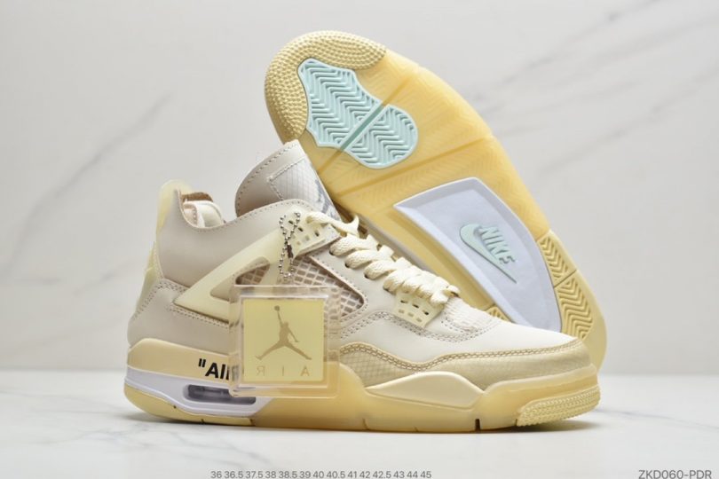 联名, OFF-WHITE x, Jordan, Air Jordan 4, Air Jordan - OFF-WHITE x Air Jordan 4 SP WMNS米白