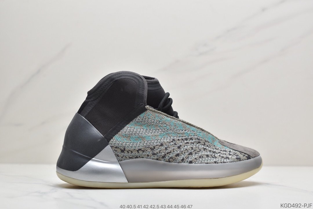 阿迪达斯adidas YEEZY Boost Basketball Quantum QNTM”Ophanim”椰子爆米花中底高帮针织休闲运动篮球鞋