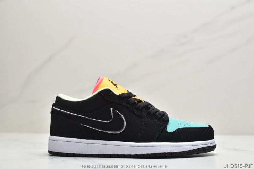 Swoosh, Jumpman, Jordan, Air Jordan 1 Low, Air Jordan 1, Air Jordan, 553558 - Air Jordan 1 Low 低帮板鞋蓝黄拼接ID：JHD515-PJF