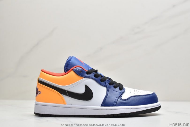 Swoosh, Jumpman, Jordan, Air Jordan 1 Low, Air Jordan 1, Air Jordan, 553558 - Air Jordan 1 Low 低帮板鞋蓝黄拼接ID：JHD515-PJF