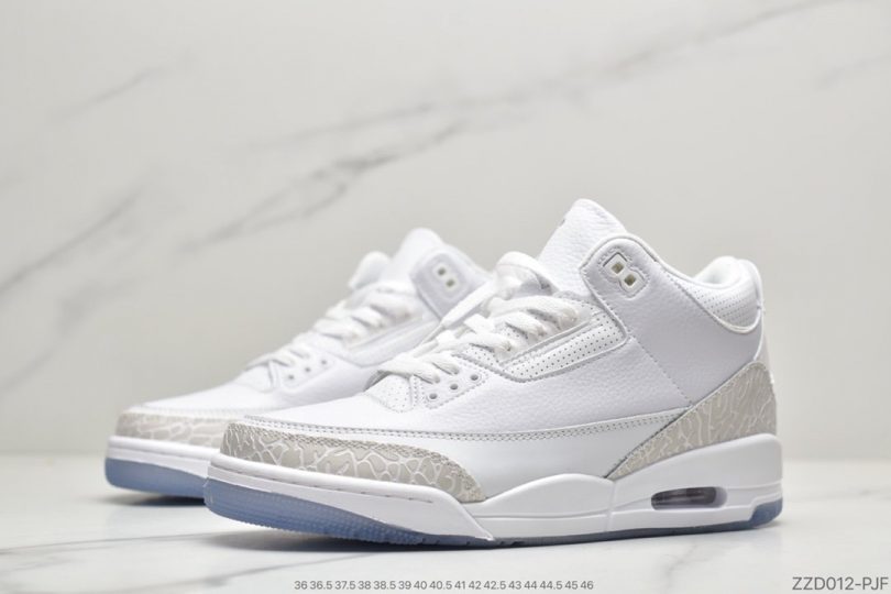 爆裂纹, Jordan, Air Jordan 3, Air Jordan - Air jordan 3 “白猫纯白爆裂纹”篮球鞋货号：136064-111