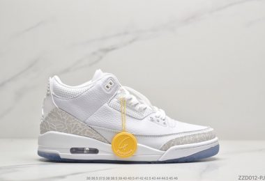 Air jordan 3 “白猫纯白爆裂纹”篮球鞋货号：136064-111