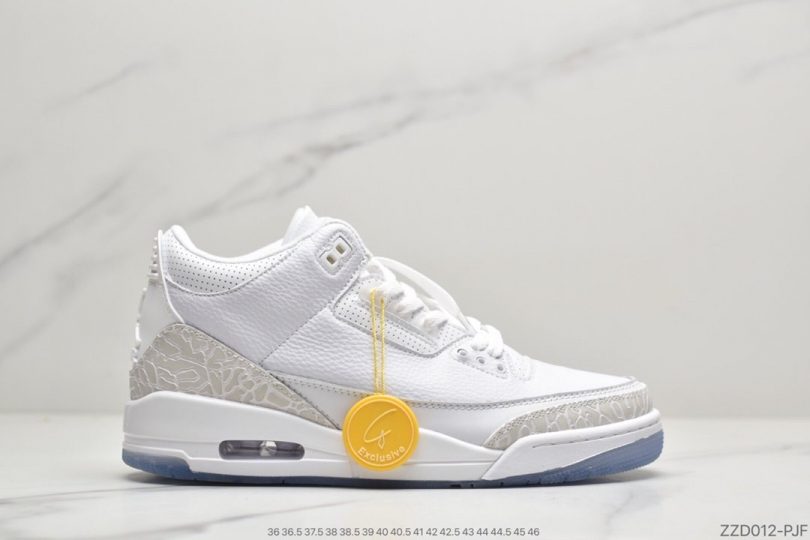 爆裂纹, Jordan, Air Jordan 3, Air Jordan - Air jordan 3 “白猫纯白爆裂纹”篮球鞋货号：136064-111