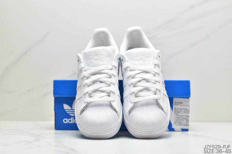 贝壳头, 板鞋, 休闲板鞋, Superstar, adidas Superstar, Adidas - 阿迪达斯Adidas Superstar FV3445 贝壳头50周年限定全白冲孔运动休闲板鞋