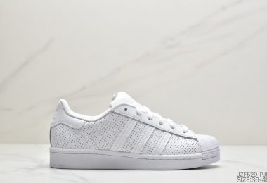 阿迪达斯Adidas Superstar FV3445 贝壳头50周年限定全白冲孔运动休闲板鞋