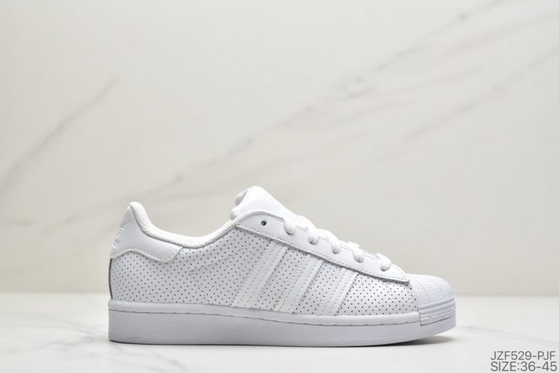 贝壳头, 板鞋, 休闲板鞋, Superstar, adidas Superstar, Adidas - 阿迪达斯Adidas Superstar FV3445 贝壳头50周年限定全白冲孔运动休闲板鞋
