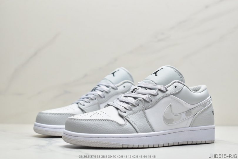 迪奥联名, 联名, White Camo, Swoosh, Jordan, Air Jordan 1 Low, Air Jordan 1, Air Jordan - 浅灰色 Air Jordan 1 Low “White Camo”迷雾ID:JHD515-PJG