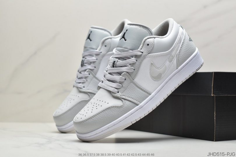 迪奥联名, 联名, White Camo, Swoosh, Jordan, Air Jordan 1 Low, Air Jordan 1, Air Jordan - 浅灰色 Air Jordan 1 Low “White Camo”迷雾ID:JHD515-PJG