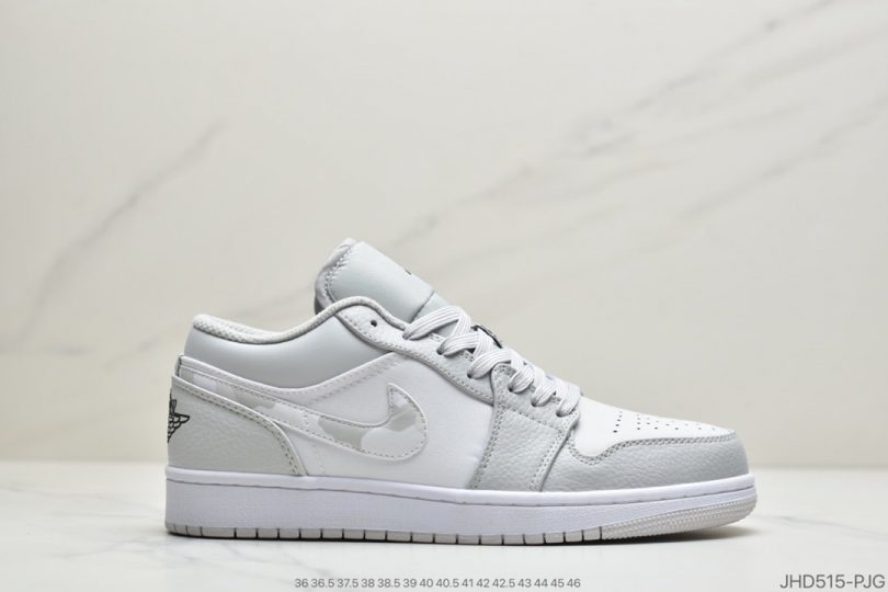 迪奥联名, 联名, White Camo, Swoosh, Jordan, Air Jordan 1 Low, Air Jordan 1, Air Jordan - 浅灰色 Air Jordan 1 Low “White Camo”迷雾ID:JHD515-PJG