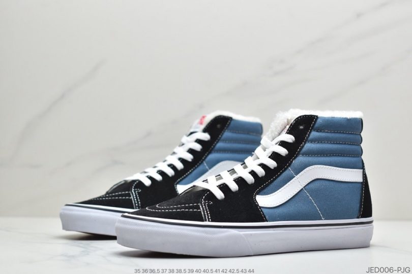 加绒, Vans SK8-Hi, Vans - 万斯Vans SK8-Hi 海军蓝经典系列板鞋ID:JED006-PJG