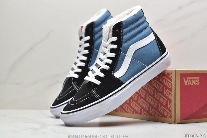 加绒, Vans SK8-Hi, Vans - 万斯Vans SK8-Hi 海军蓝经典系列板鞋ID:JED006-PJG