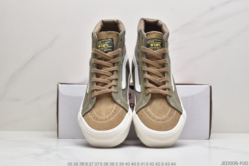 联名, Vans, Sk8-Hi - 万斯WTAPS x Vans Vault Sk8-Hi 西山彻联名军事风橄榄绿高帮板鞋